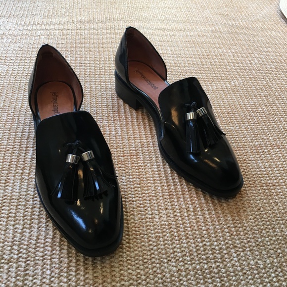 Jeffrey Campbell | Open Case Black Patent Leather Loafers - Picture 5 of 10